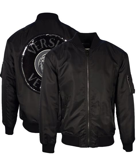 Versus Versace Sequin lion Logo Bomber jacket Black 44 IT 